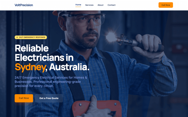 Electrician website preview