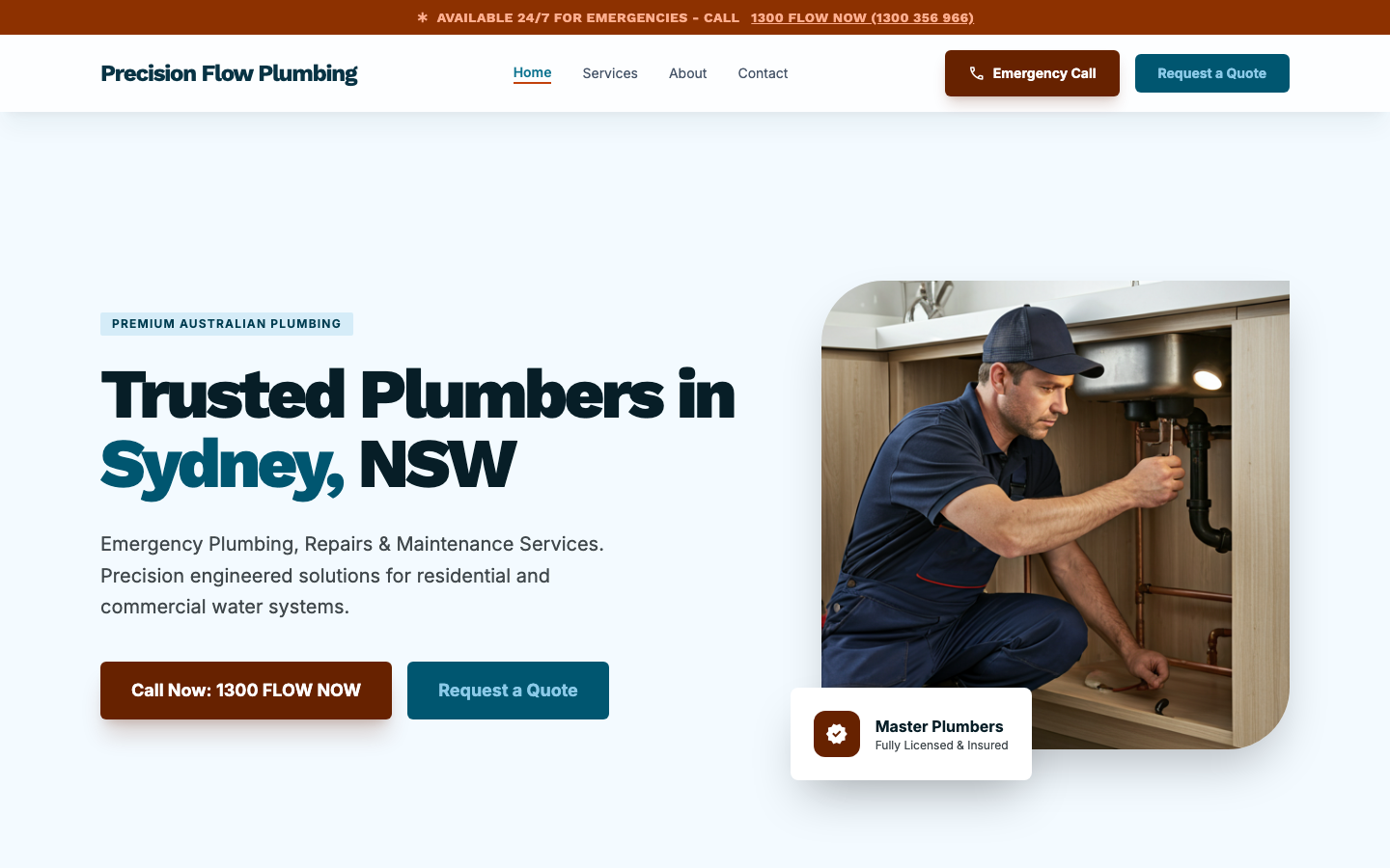 Plumber website preview